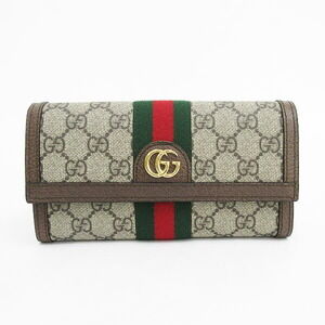 Gucci GG Ophidia Long Wallet Brown Canvas Leather